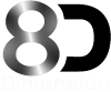 8D logo monochrome white txt